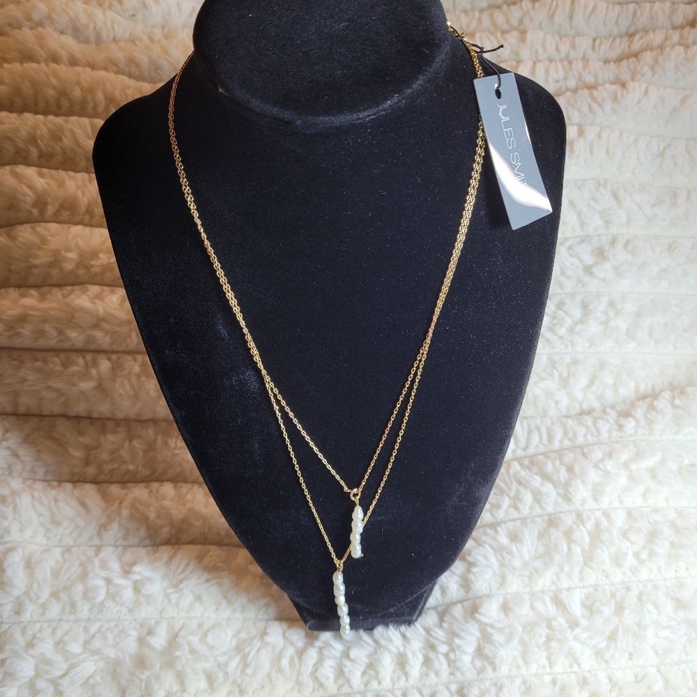 Jules Smith Gold Necklace with Faux Pearl Accents - Picture 3 of 9